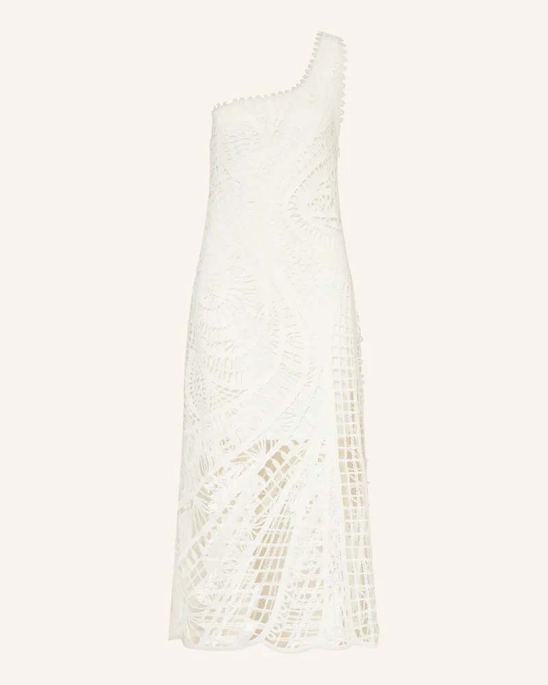 Maje One-Shoulder-Kleid aus Spitze Ecru