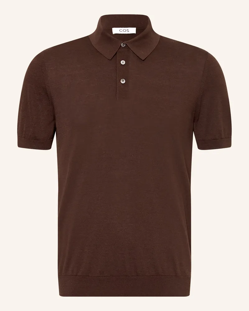 COS Strick-Poloshirt Mit Seide braun Dunkelbraun