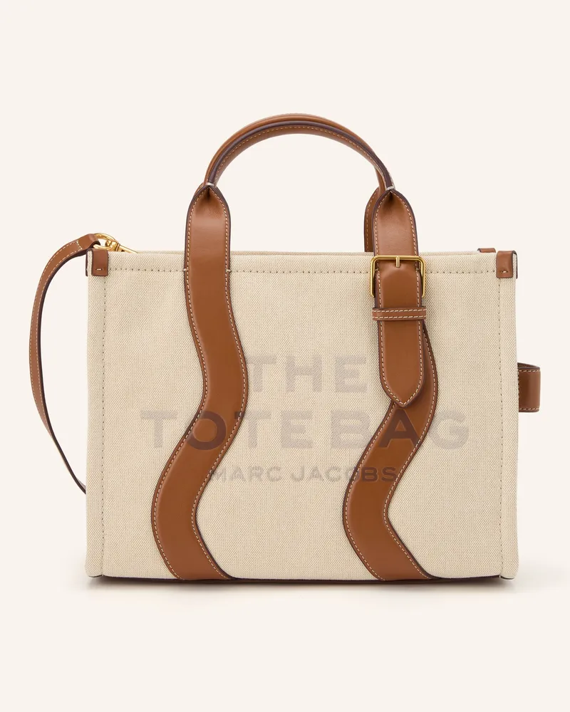 Marc Jacobs Shopper The Medum Canvas Tote Wavy Stripes Leather beige Beige