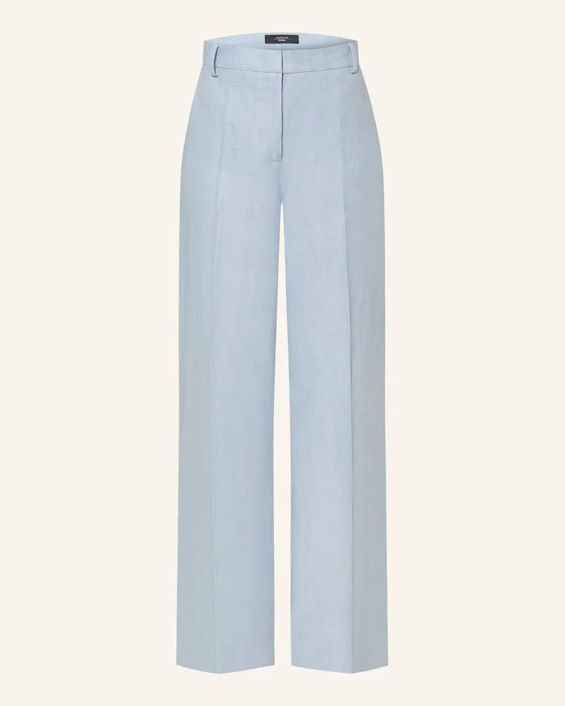 Max Mara Marlenehose Malizia Aus Leinen blau Hellblau