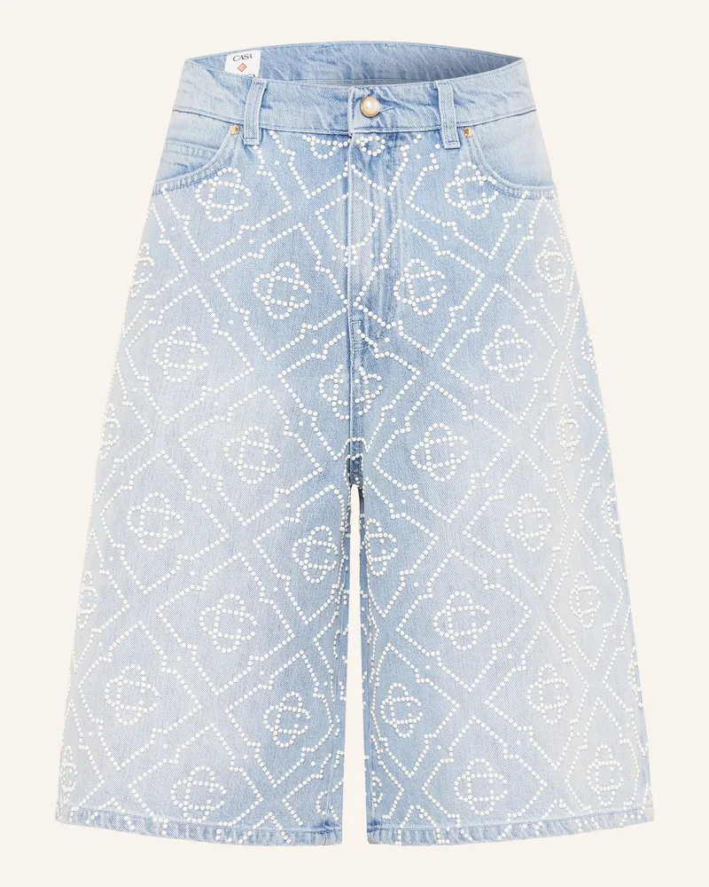 Casablanca Paris Jeansshorts Mit Schmuckperlen blau Pearl