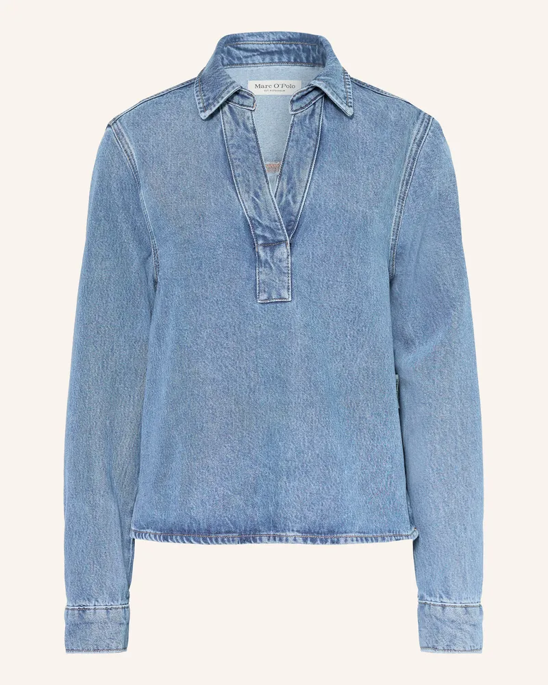 Marc O'Polo Blusenshirt in Jeansoptik Blau