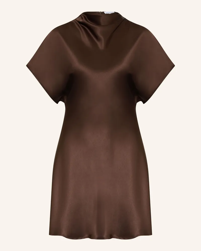 Mrs & HUGS Satinkleid braun Dunkelbraun