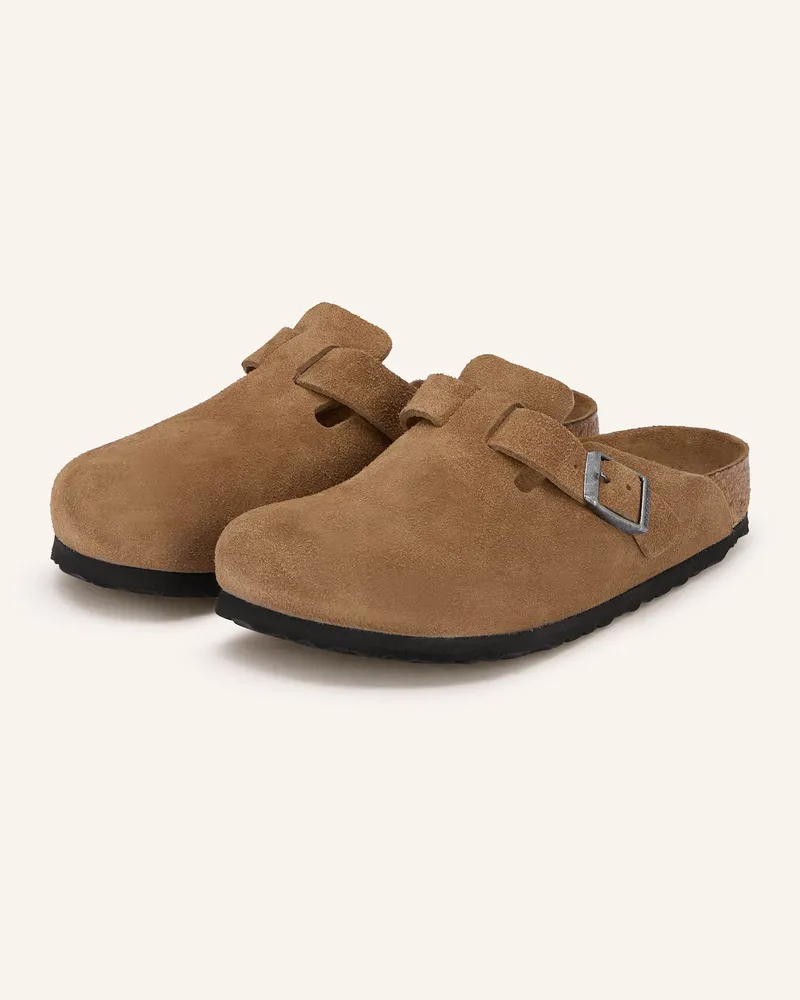 Birkenstock Pantoletten BOSTON SOFT FOOTBED Hellbraun
