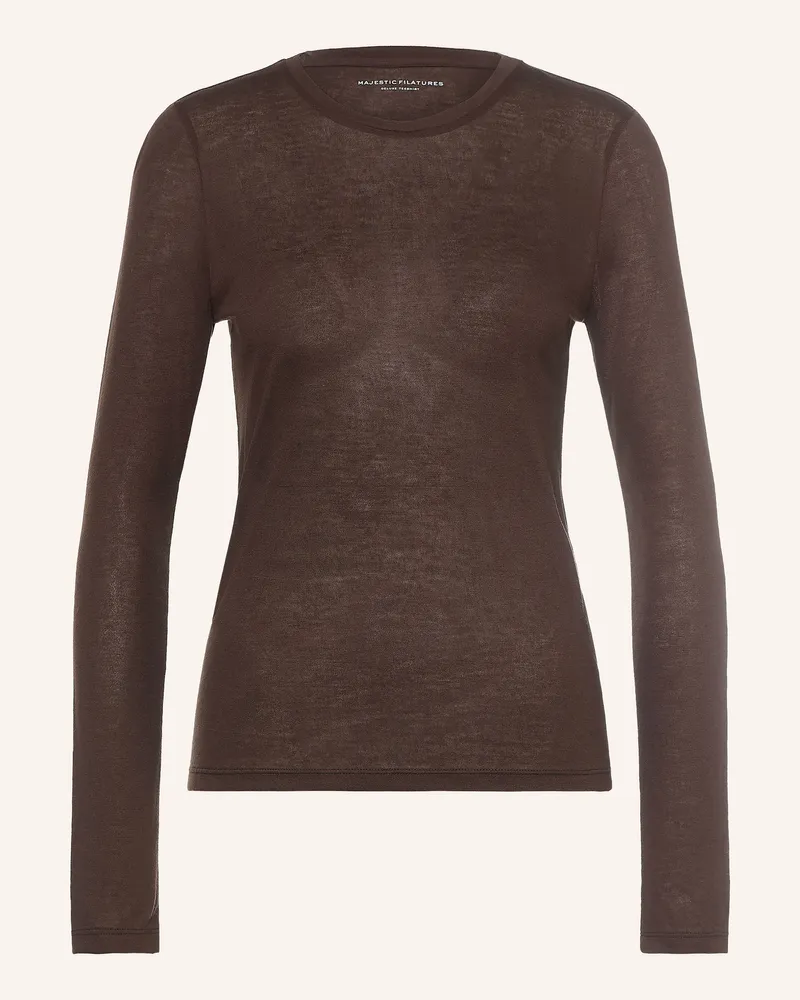 Majestic Longsleeve braun Dunkelbraun