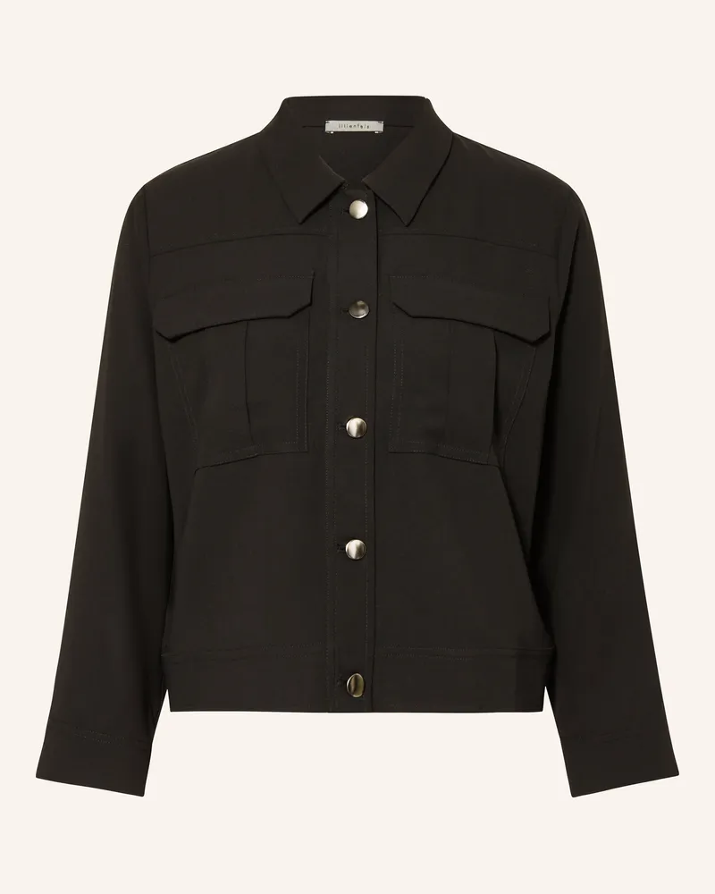 lilienfels Hemdbluse mit 3/4-Arm Schwarz