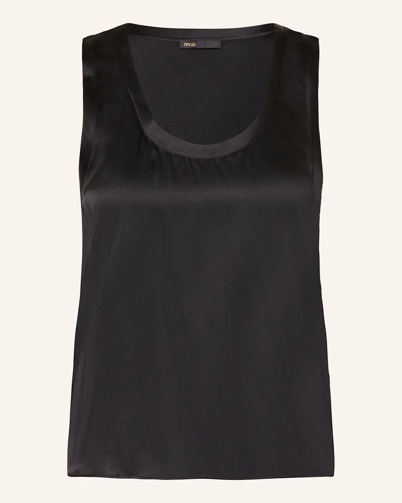 Maje Seidentop schwarz Schwarz