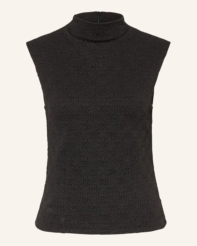 HUGO BOSS Top DAIRED mit Glitzergarn Schwarz