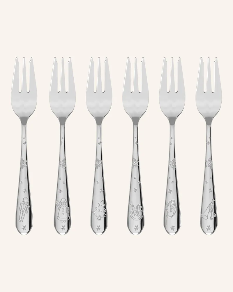 Villeroy & Boch Kuchengabel, 6-Teilig Toy's Delight silber Silber
