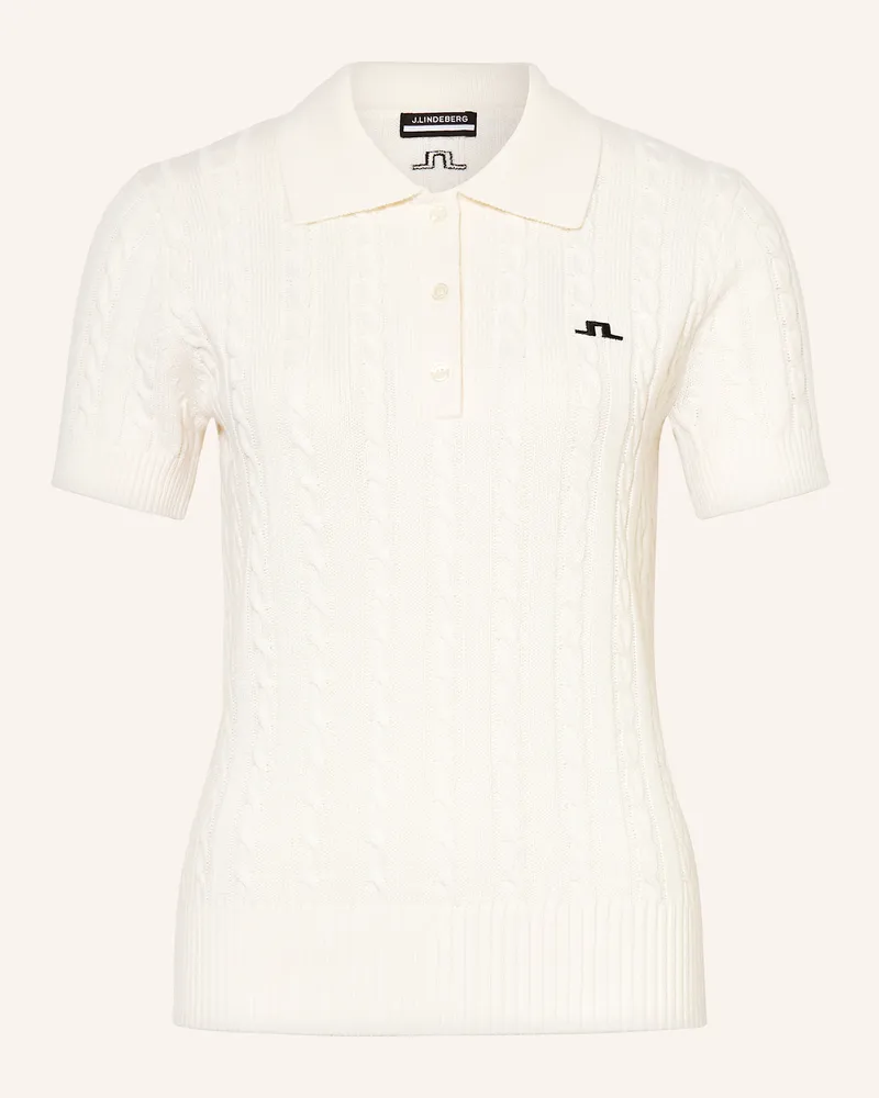 J.Lindeberg Strick-Poloshirt weiss Ecru