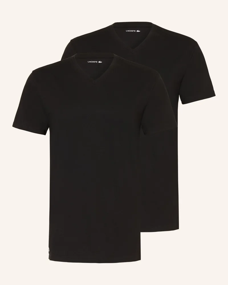 Lacoste 2er-Pack V-Unterhemden schwarz Schwarz