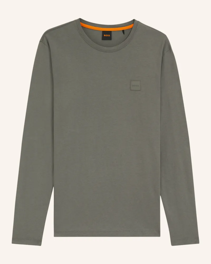 HUGO BOSS Longsleeve Tacks grau Hellgrau