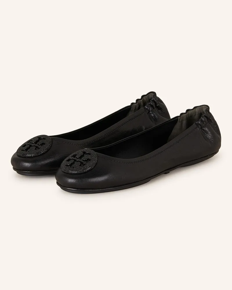 Tory Burch Ballerinas MINNIE mit Schmucksteinen Schwarz