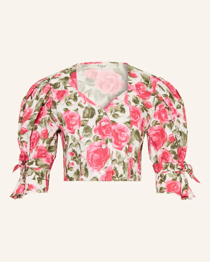 Chloé Cropped-Bluse pink Weiss