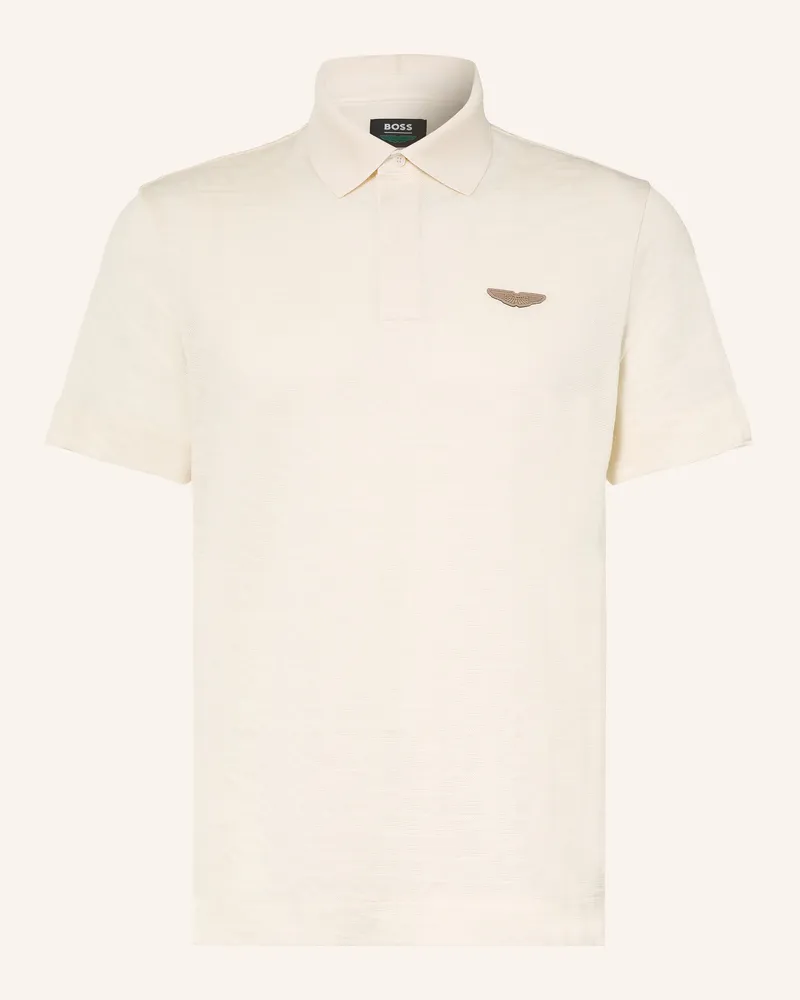 HUGO BOSS Jacquard-Poloshirt C-Prout Regular Fit weiss Ecru