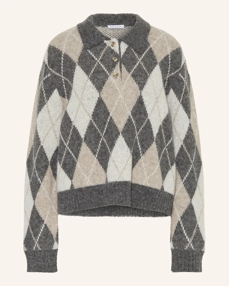 Mrs & HUGS Pullover Mit Alpaka grau Creme