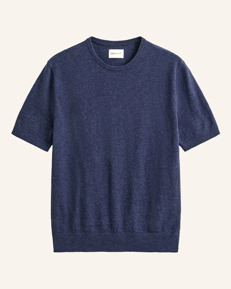 Gant Strickshirt mit Leinen Dunkelblau