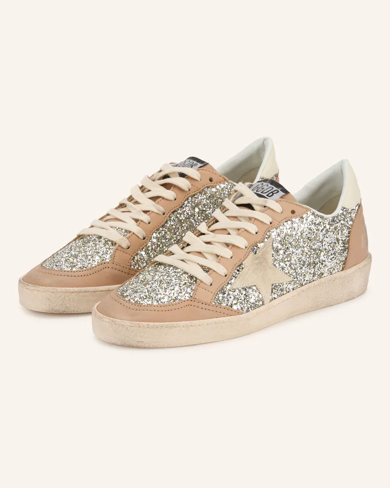Golden Goose Sneaker Ball Star silber Altrosa
