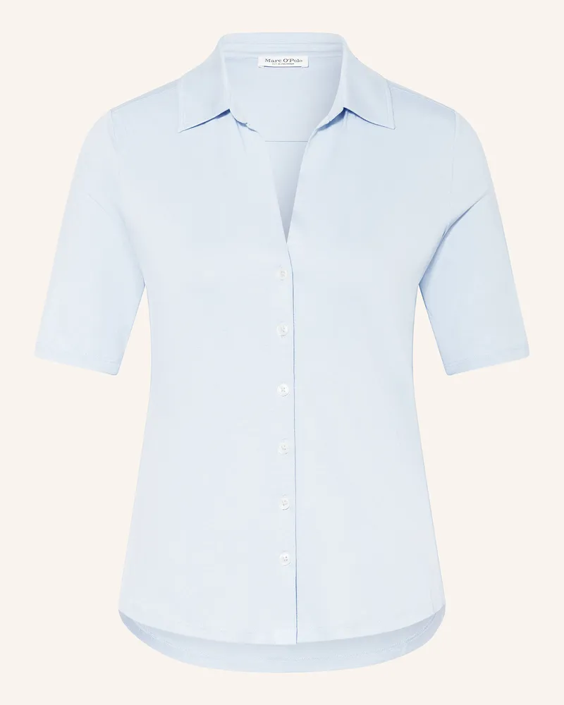 Marc O'Polo Hemdbluse aus Jersey Hellblau