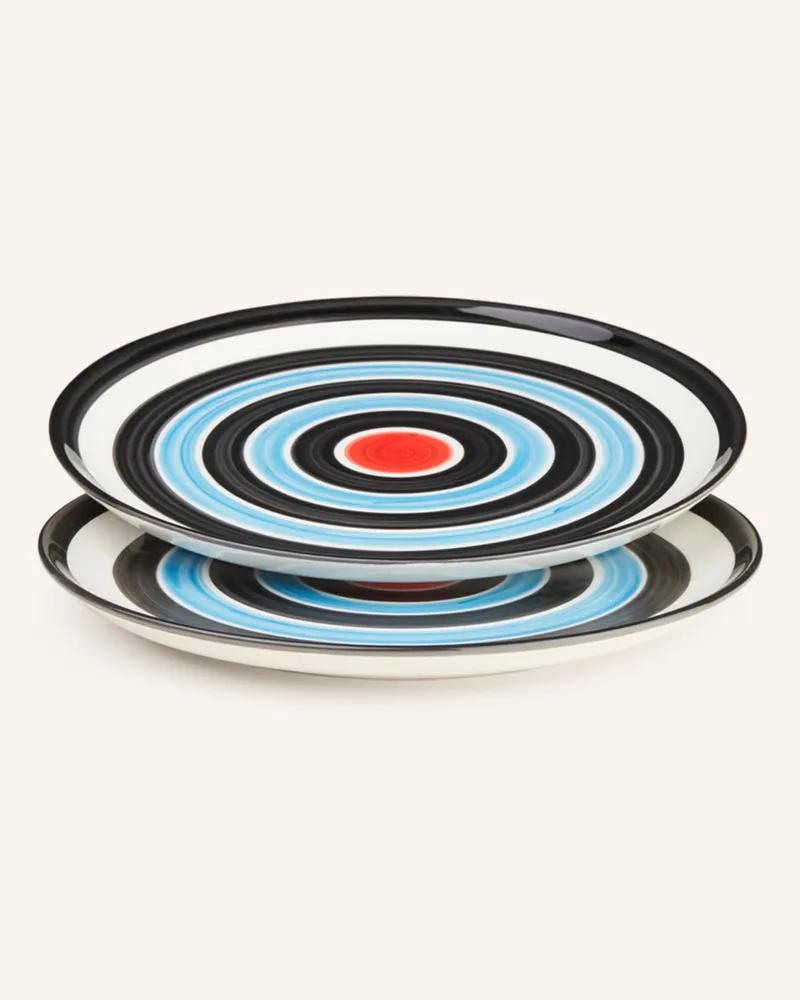 Les-Ottomans 2er-Set Speiseteller CIRCLES Schwarz