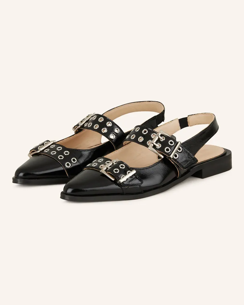 Mrs & HUGS Slingballerinas schwarz Schwarz