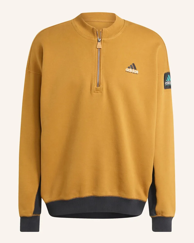 adidas ADIDAS EQUIPMENT BLOCKED HALF-ZIP PULLOVER Beige