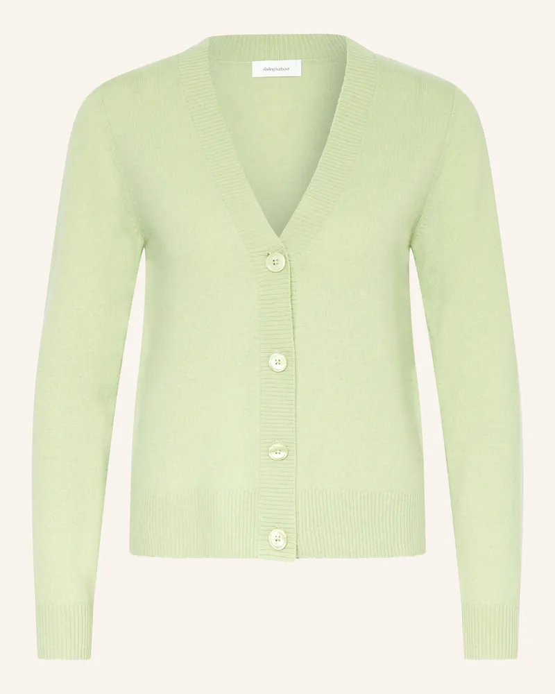 Darling Harbour Strickjacke aus Cashmere Lindgrün
