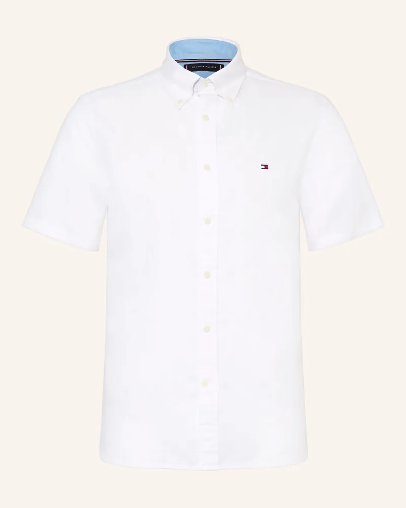 Tommy Hilfiger Kurzarm-Hemd Regular Fit mit Leinen Weiss