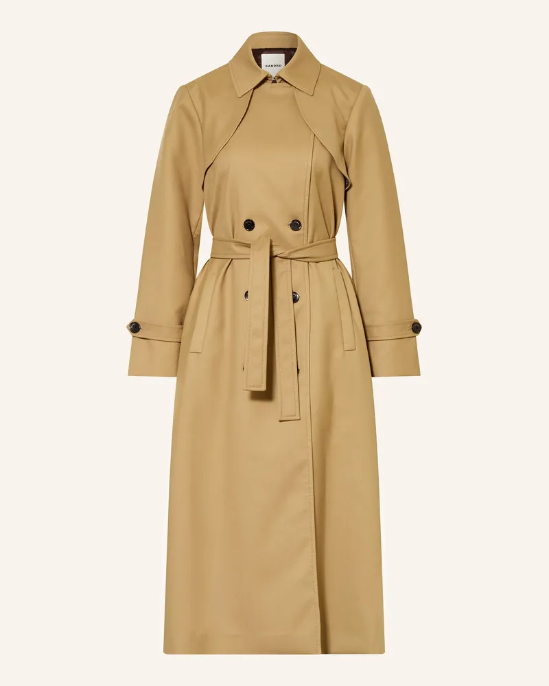 Sandro Trenchcoat mit Plissees Beige