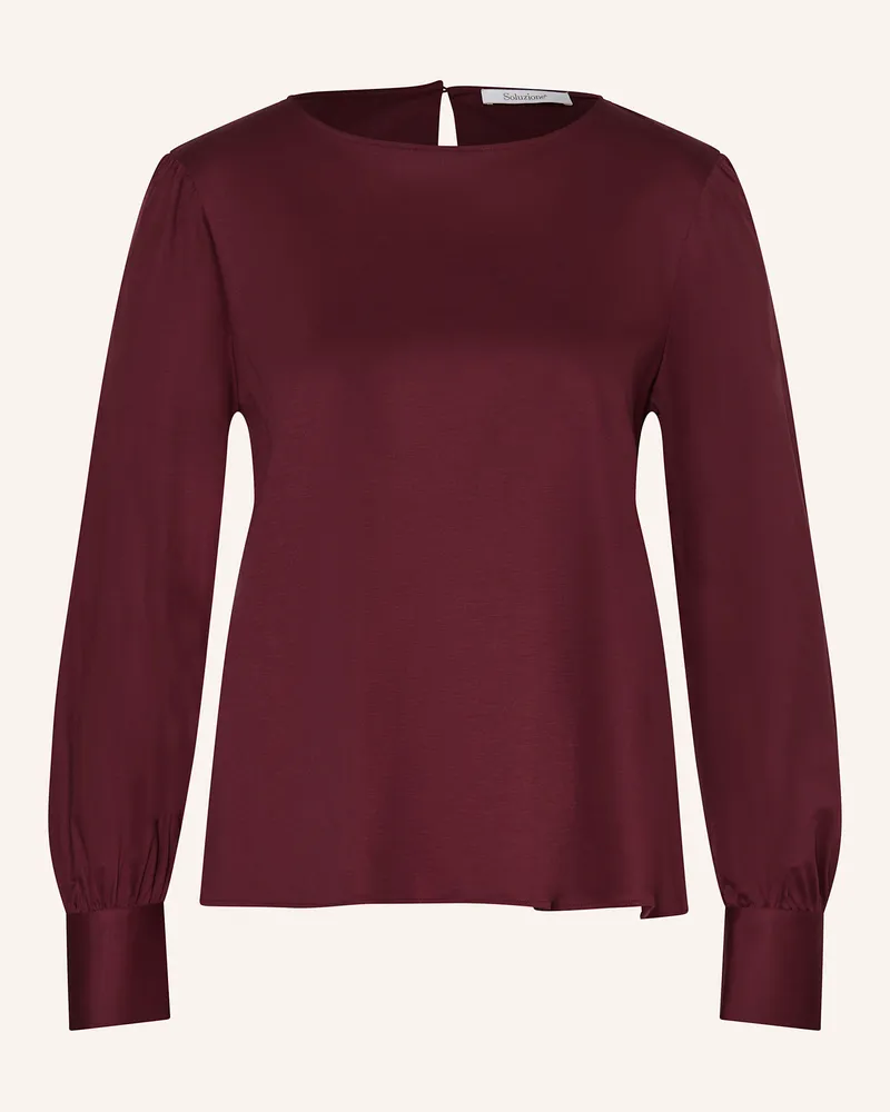 Soluzione Bluse mit Volants Dunkelrot