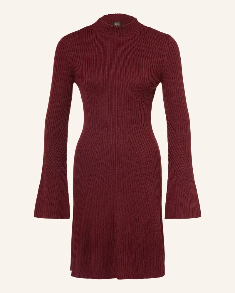 HUGO BOSS Strickkleid Famiola rot Dunkelrot
