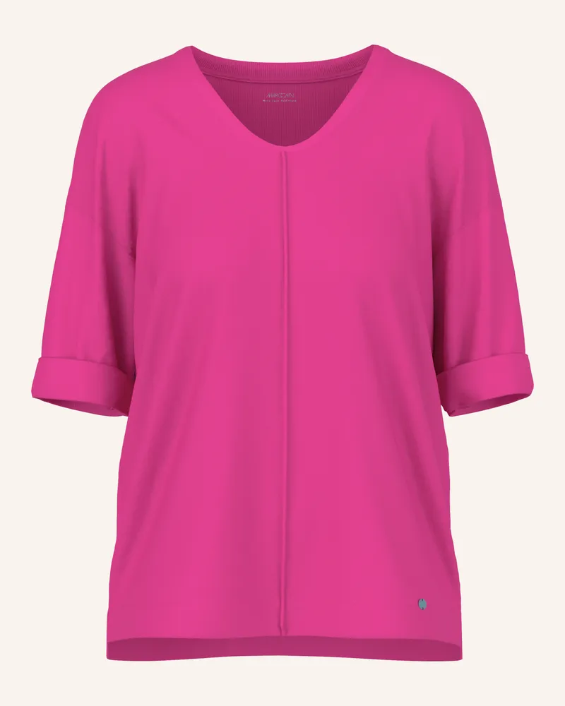 Marc Cain Shirt Im Materialmix Mit 3/4-Arm lila Lila