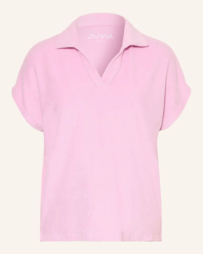Juvia Frottee-Poloshirt Vanessa rosa Rosa