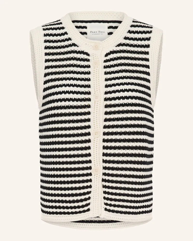 Part Two Strickweste weiss Ecru