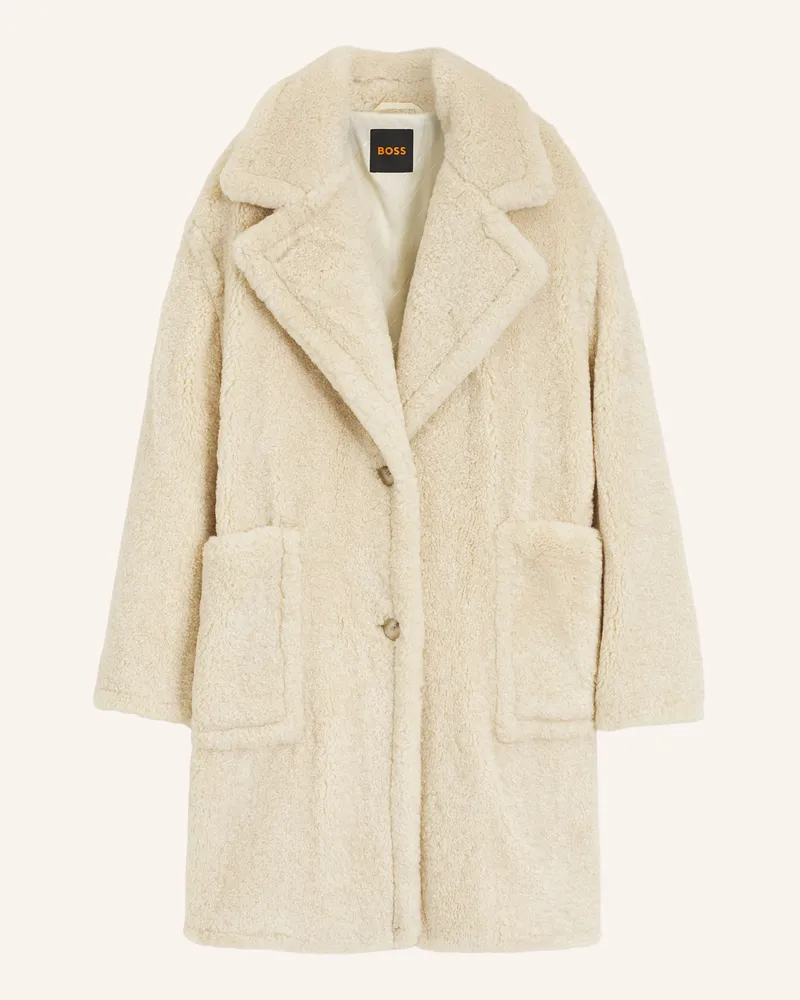 HUGO BOSS Teddyfell-Mantel Catedy beige Beige