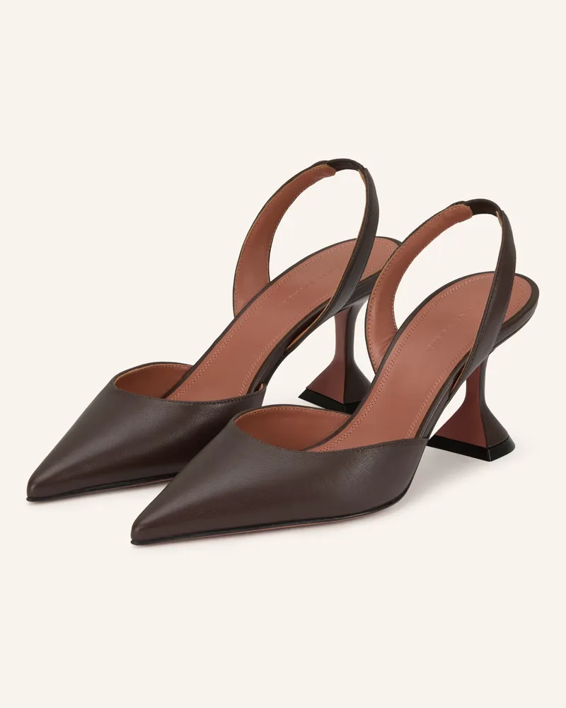 Amina Muaddi Slingpumps Holli braun Dunkelbraun