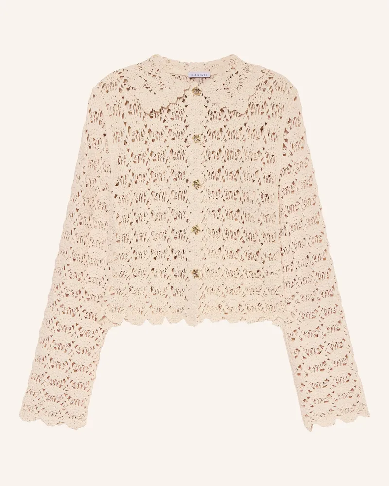 Mrs & HUGS Häkeljacke beige Beige