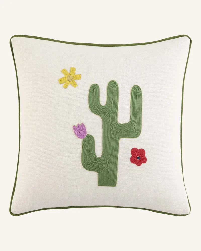 Jonathan Adler Dekokissen PLAYA aus Leinen Creme