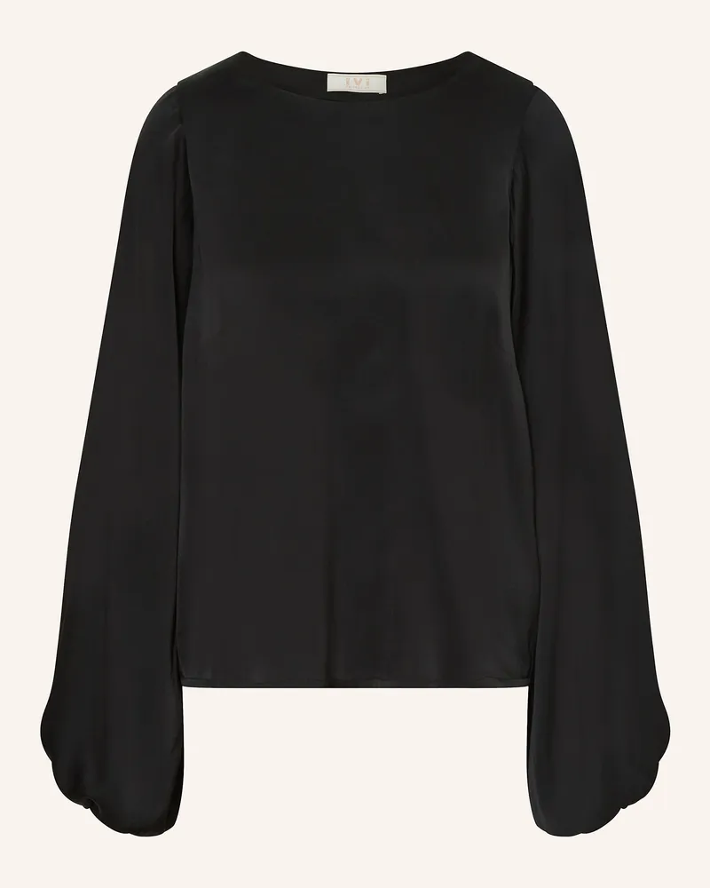 IVI Collection Blusenshirt aus Seide Schwarz