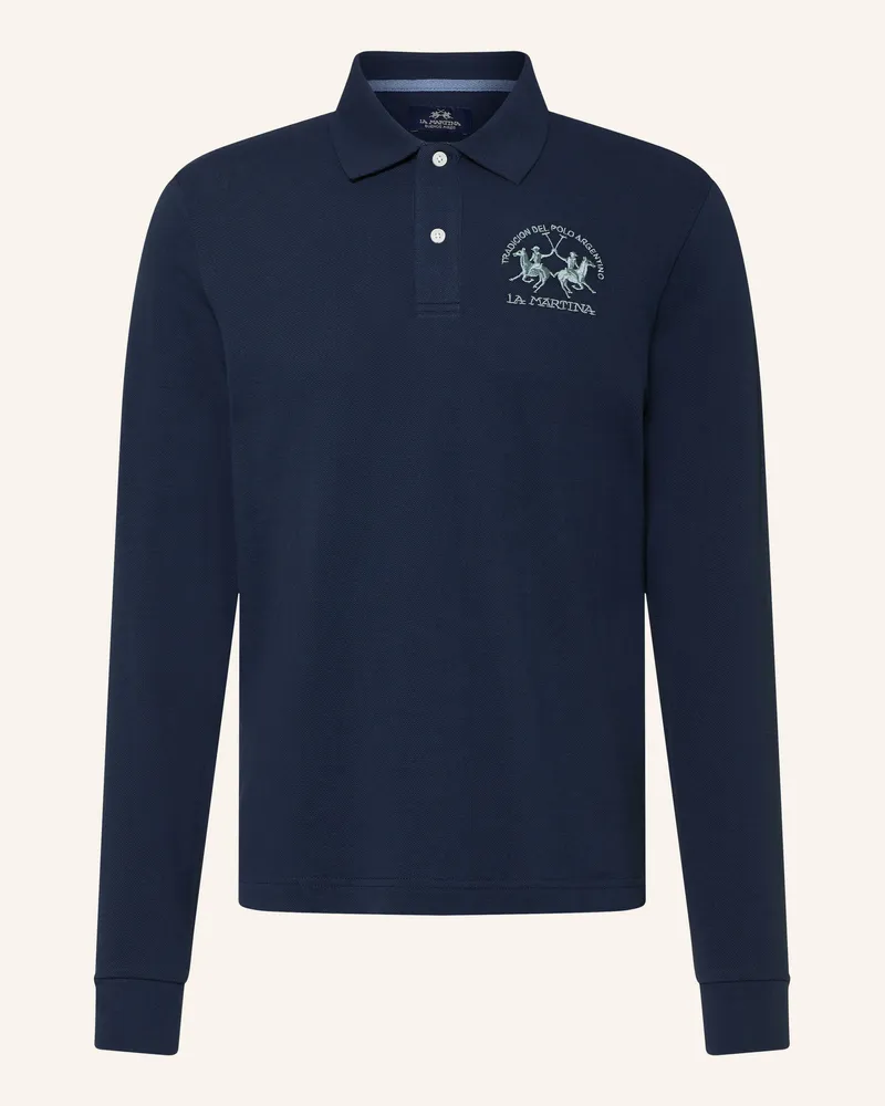 La Martina Piqué-Poloshirt blau Dunkelblau