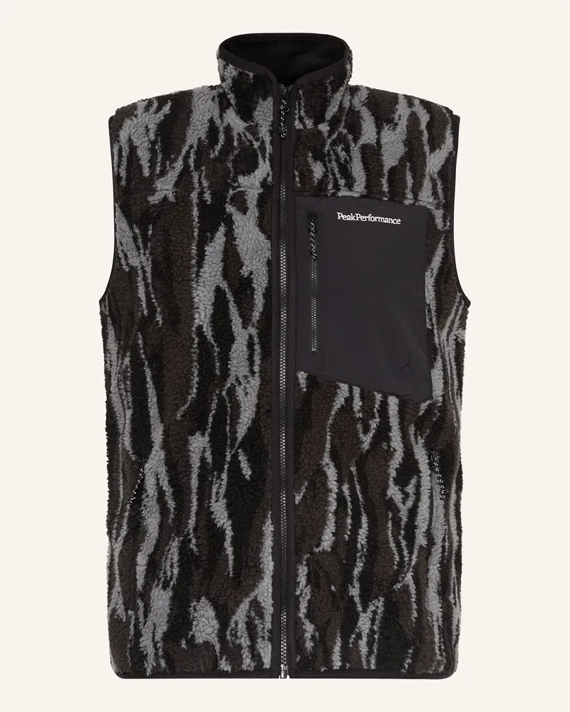 Peak Performance Teddyfell-Weste GRAPHIC PILE Schwarz