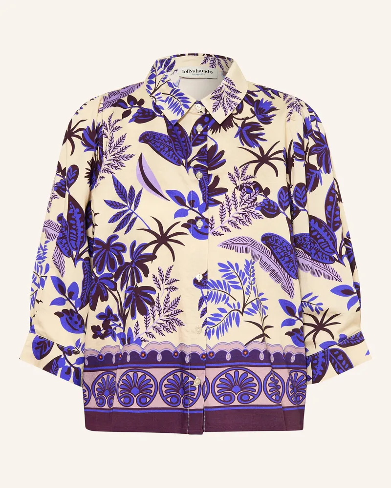 Lollys Laundry Hemdbluse Bonoll Mit 3/4-Arm blau Beige