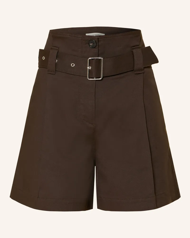 Marc O'Polo Paperbag-Shorts braun Dunkelbraun