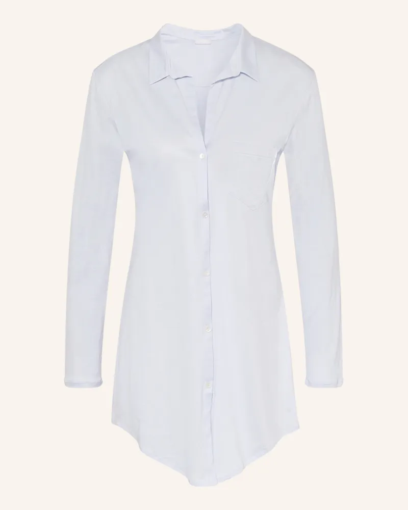 Hanro Nachthemd Cotton Deluxe blau Hellblau