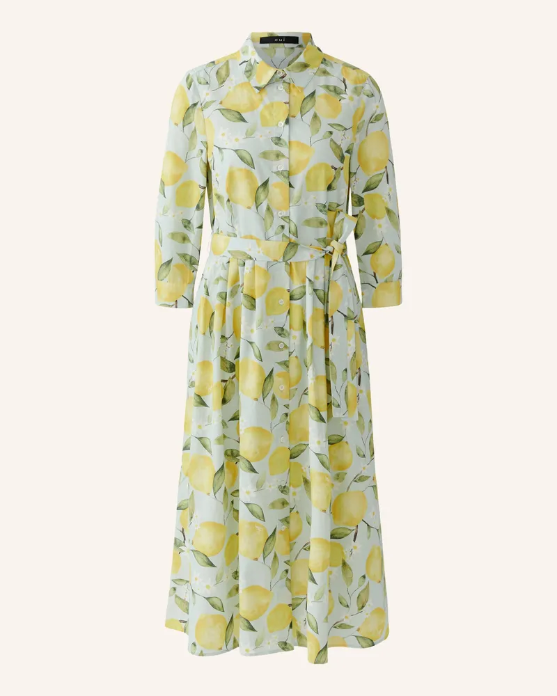 Oui  Hemdblusenkleid Mit 3/4-Arm gruen Hellgrün