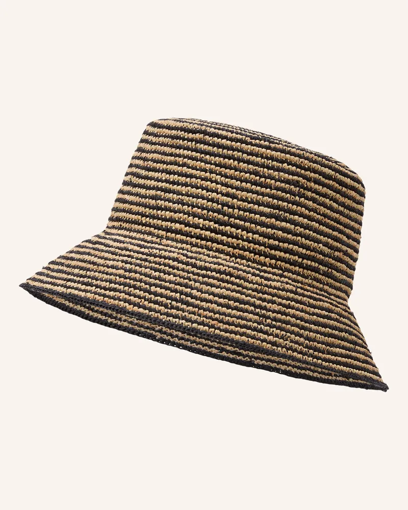 Seeberger Strohhut schwarz Schwarz