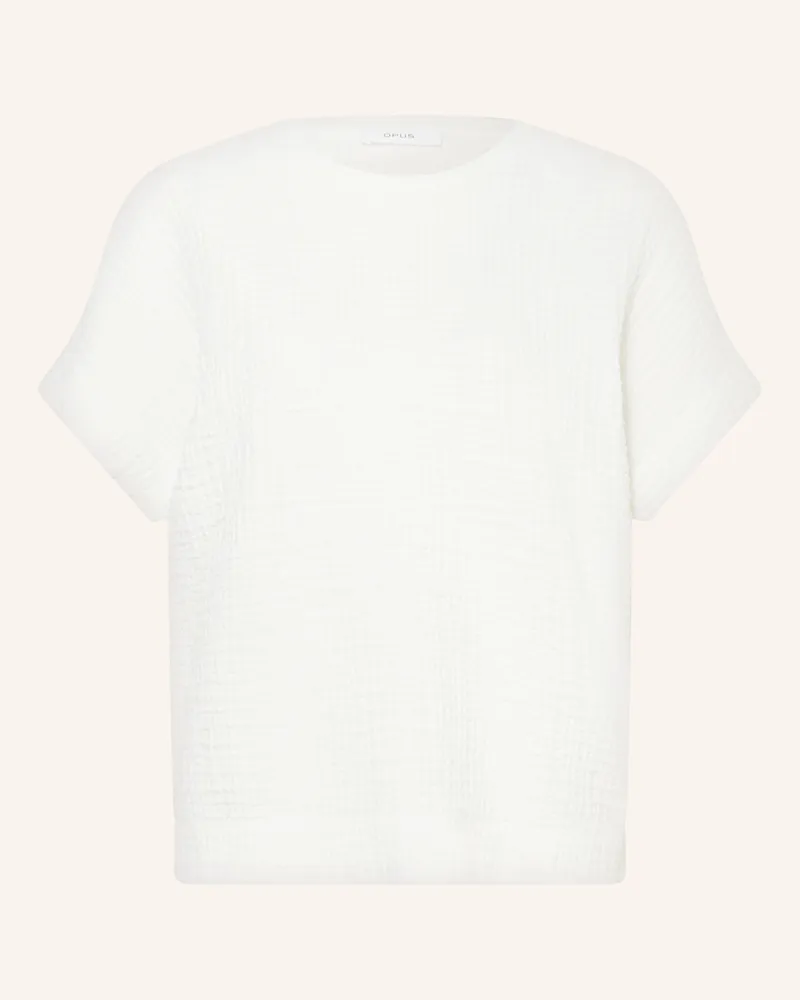OPUS T-Shirt SUNNSA im Materialmix Weiss