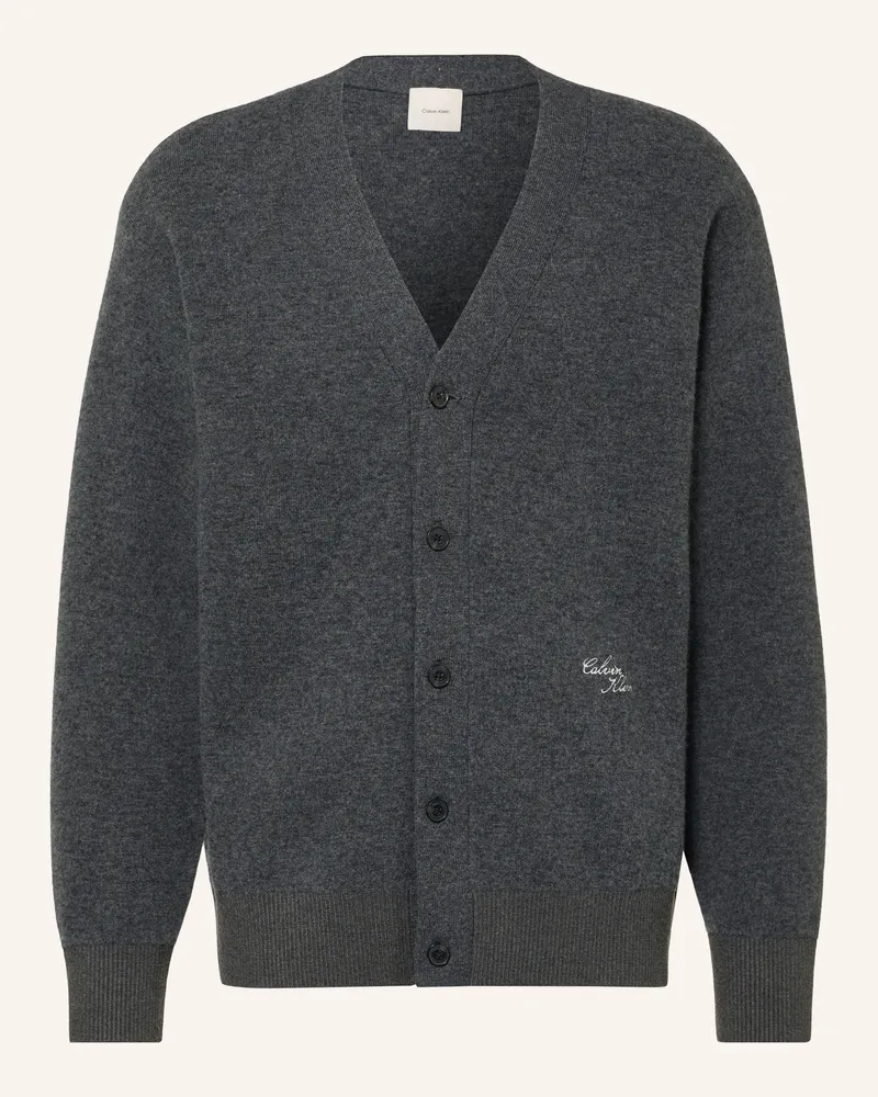 Calvin Klein Strickjacke grau Dunkelgrau