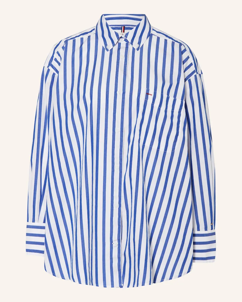 Tommy Hilfiger Oversized-Hemdbluse blau Weiss