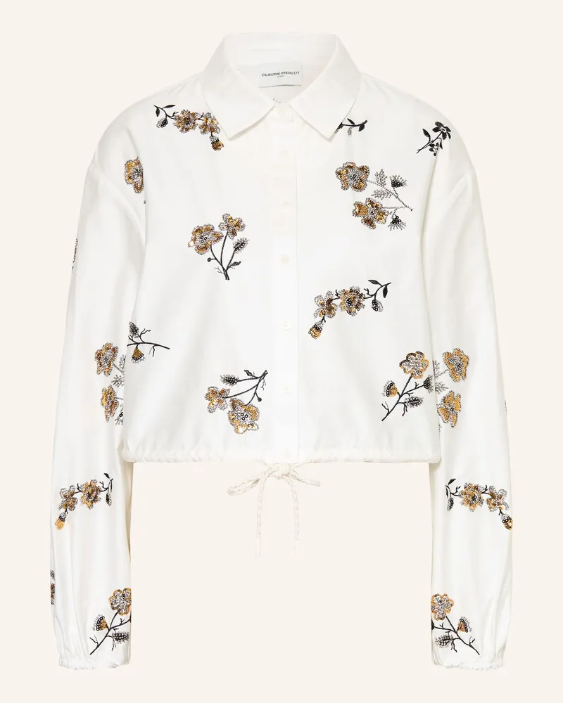 Claudie Pierlot Hemdbluse Mit Schmucksteinen Und Pailletten weiss Weiss